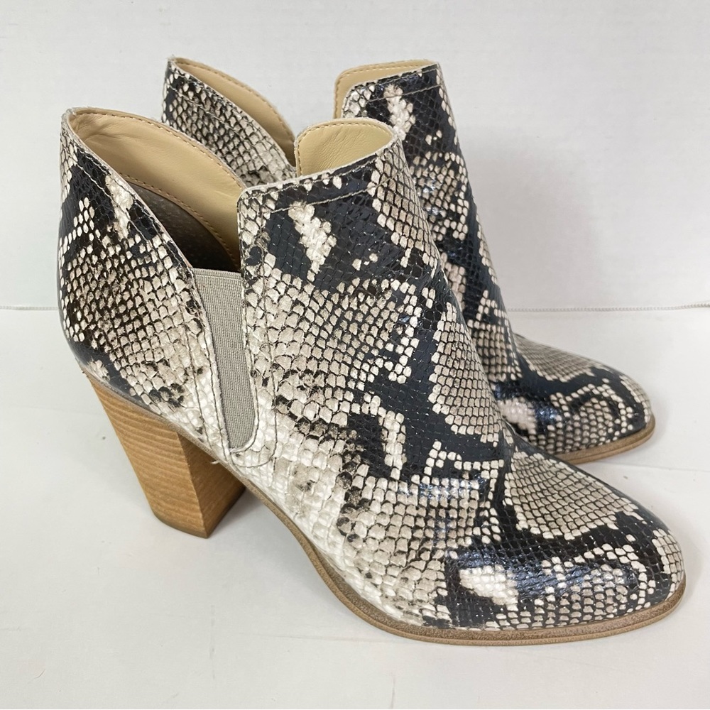 Vince Camuto Snake Print Leather Bootie 8.5